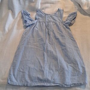 Crazy 8 girls size 5/6 cold shoulder blue & white striped dress